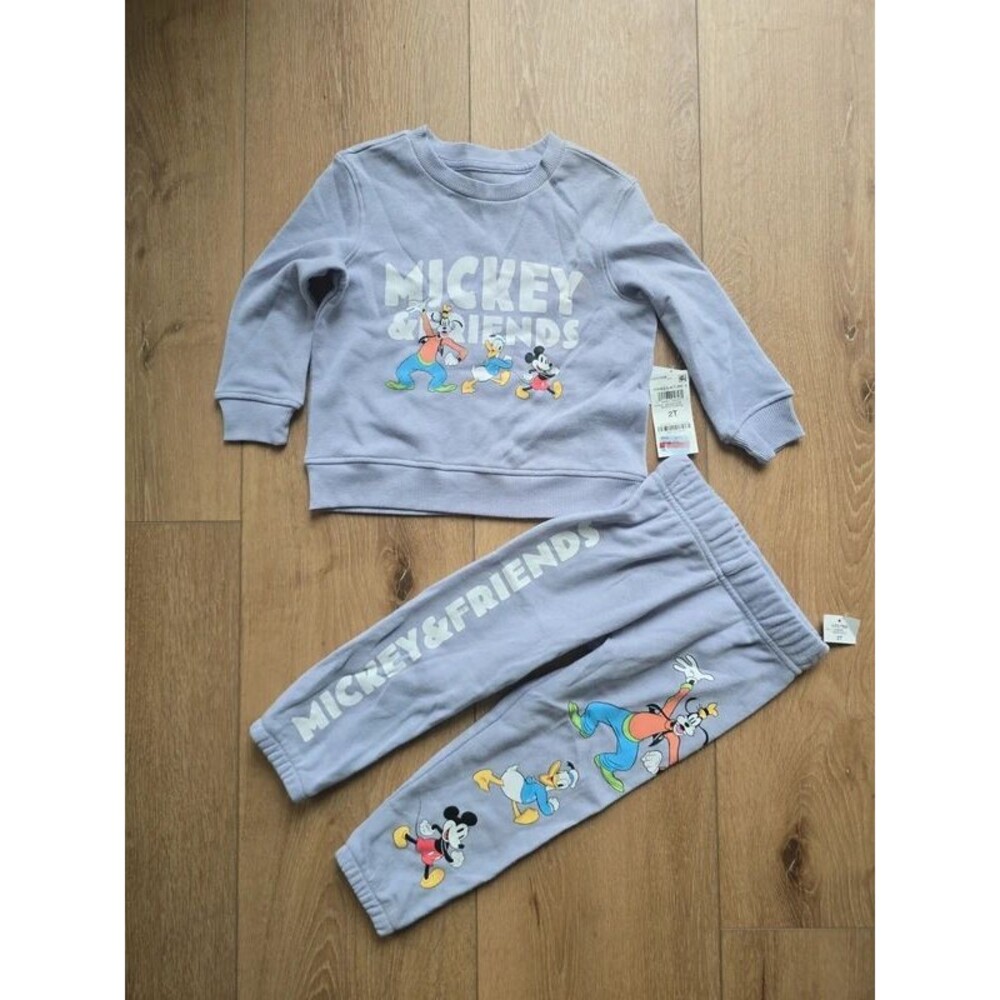 Epic Threads Disney Mickey & Friends Jogger Set Purple 2T Sweatshirt Pants